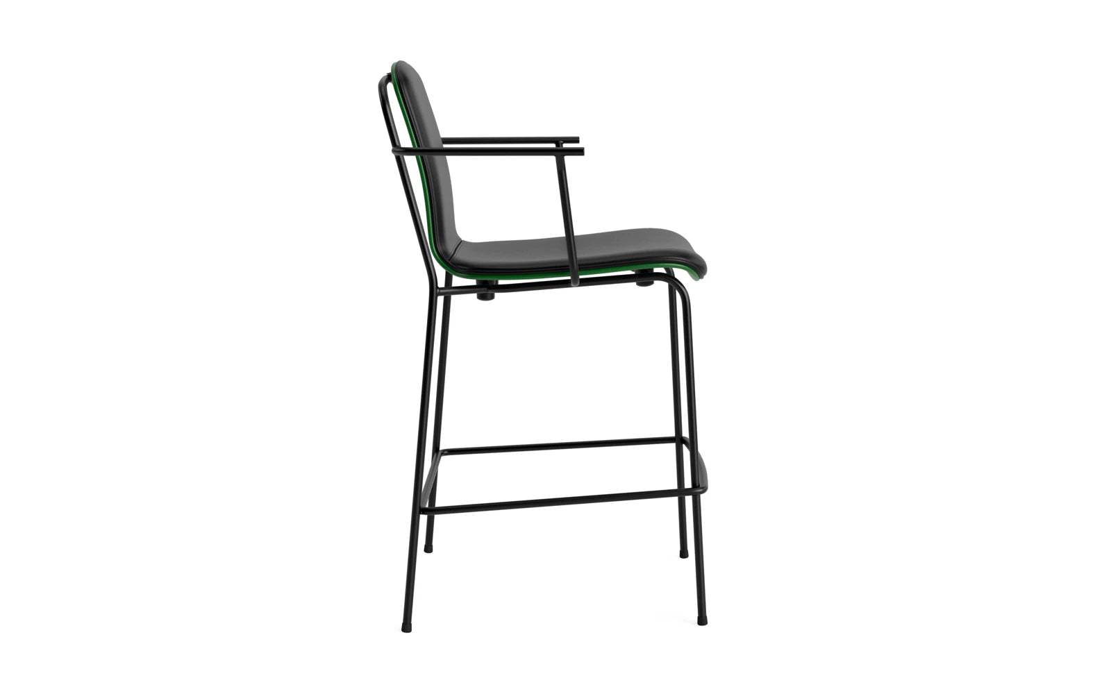 Studio Barstuhl 65 cm frontpolster schwarzes Stahl/ Grün/ Ultra in Ultra 41599 präsentiert im Onlineshop von KAQTU Design AG. Barstuhl ist von Normann Copenhagen
