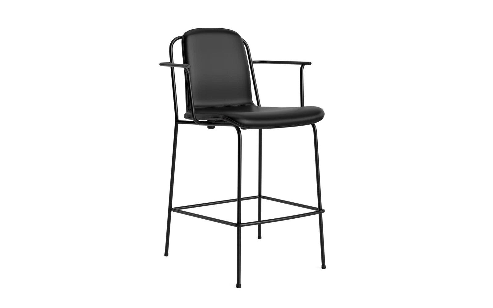 Studio Barstuhl 65 cm frontpolster schwarzes Stahl/ schwarz/ Ultra in Ultra 41599 präsentiert im Onlineshop von KAQTU Design AG. Barstuhl ist von Normann Copenhagen