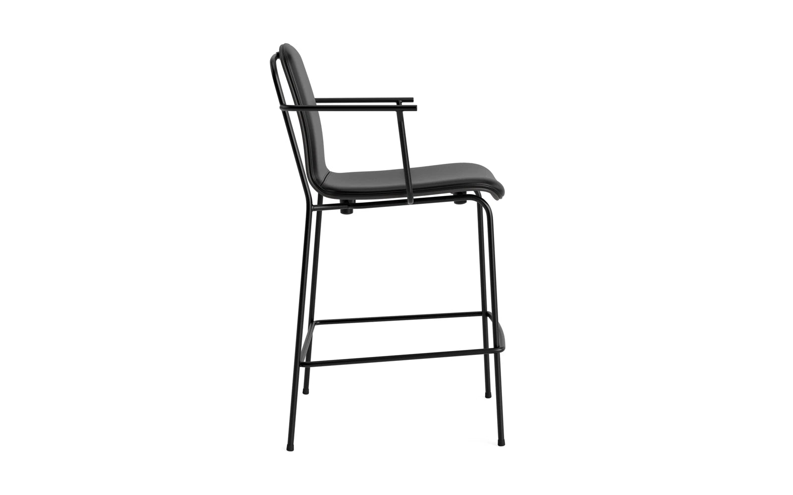 Studio Barstuhl 65 cm frontpolster schwarzes Stahl/ schwarz/ Ultra in Ultra 41599 präsentiert im Onlineshop von KAQTU Design AG. Barstuhl ist von Normann Copenhagen