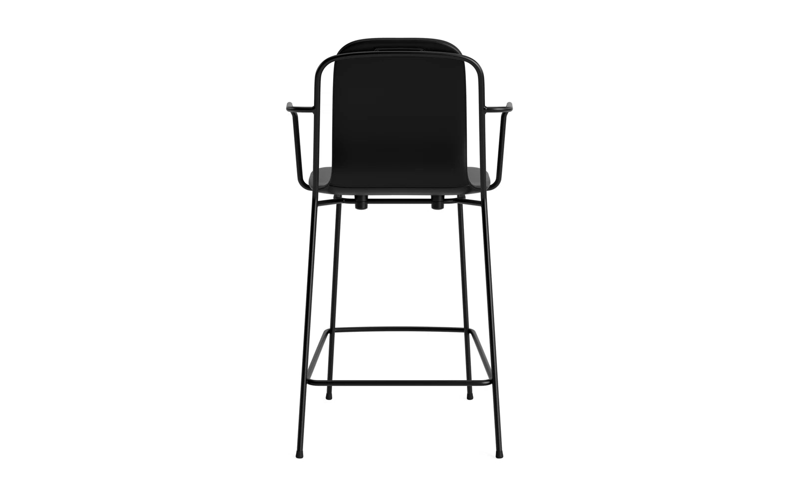 Studio Barstuhl mit Armlehne 65 cm gepolstert schwarzes Stahl/ Ultra in Ultra 41599 präsentiert im Onlineshop von KAQTU Design AG. Barstuhl ist von Normann Copenhagen