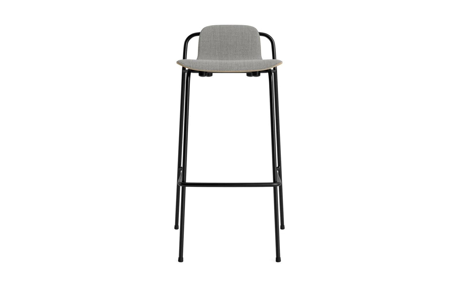 Studio bar stool 75 cm front cushion black steel oak/ remix