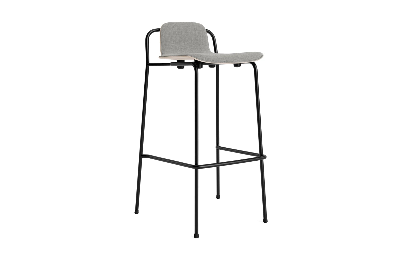 Studio Barstuhl 75 cm frontpolster schwarzes Stahl/ Hellgrau/ Remix in Remix 133 präsentiert im Onlineshop von KAQTU Design AG. Barstuhl ist von Normann Copenhagen