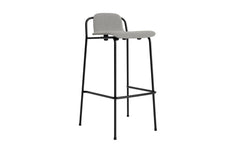 Tabouret de bar Studio 75 cm entièrement rembourré en acier noir
