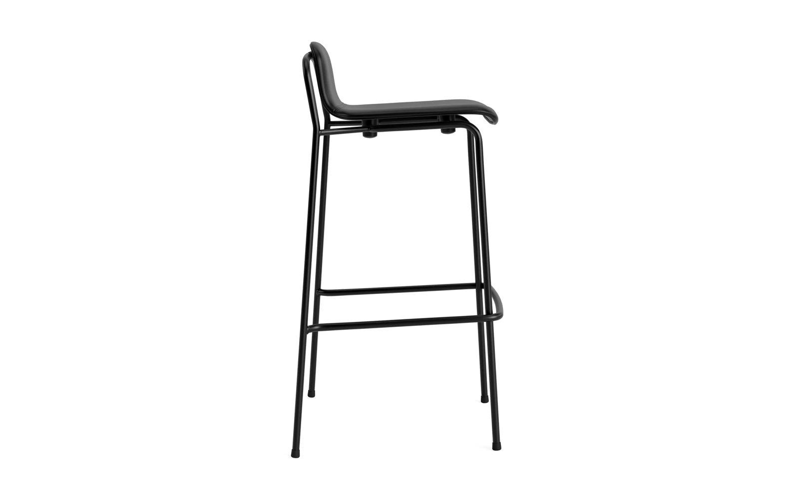 Studio Barhocker 75 cm Vollpolster Stahl Schwartz/Ultra in Ultra 41599 präsentiert im Onlineshop von KAQTU Design AG. Barstuhl ist von Normann Copenhagen