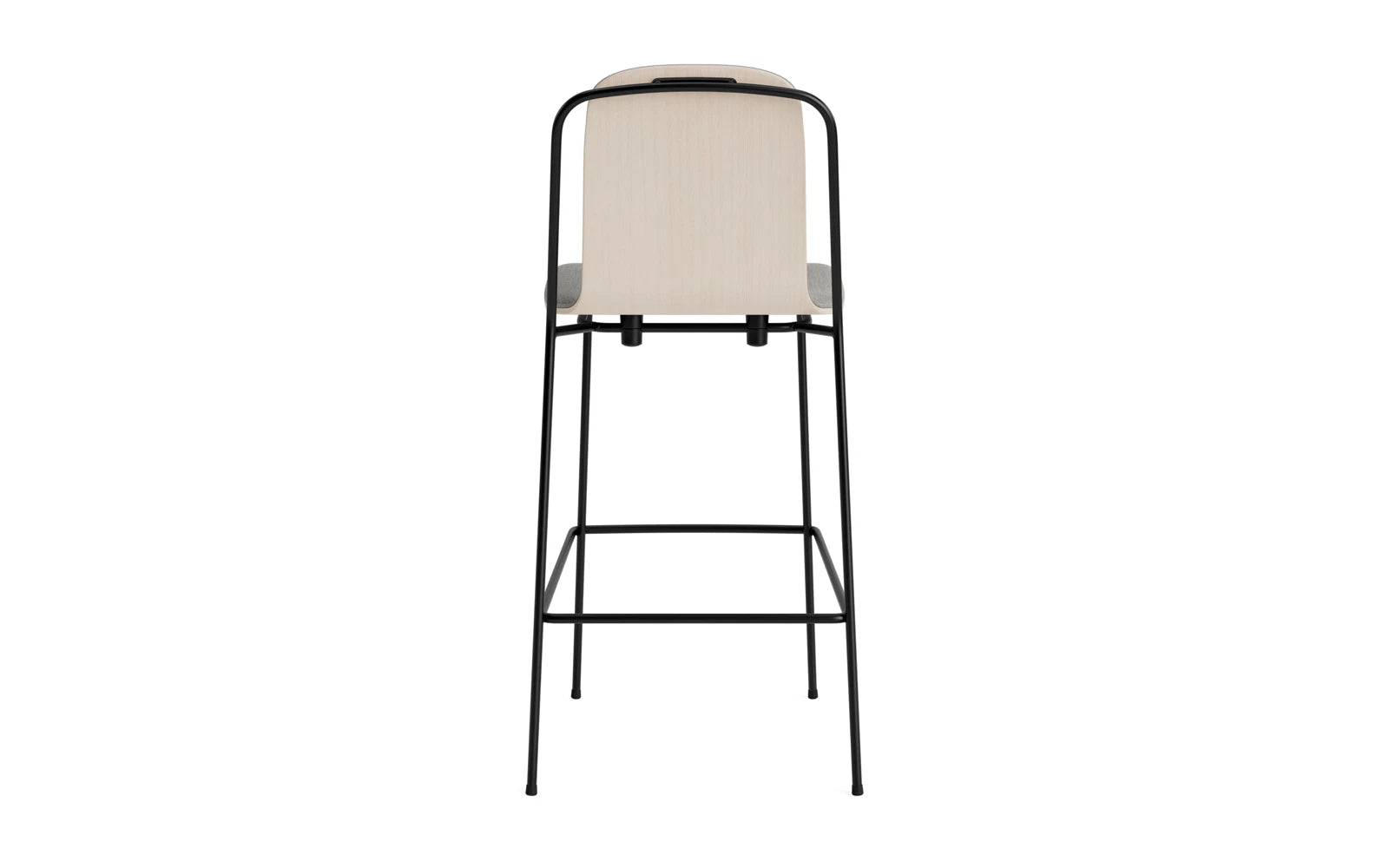 Studio Barstuhl 75 cm frontpolster schwarzes Stahl/ Hellgrau/ Remix in Remix 133 präsentiert im Onlineshop von KAQTU Design AG. Barstuhl ist von Normann Copenhagen