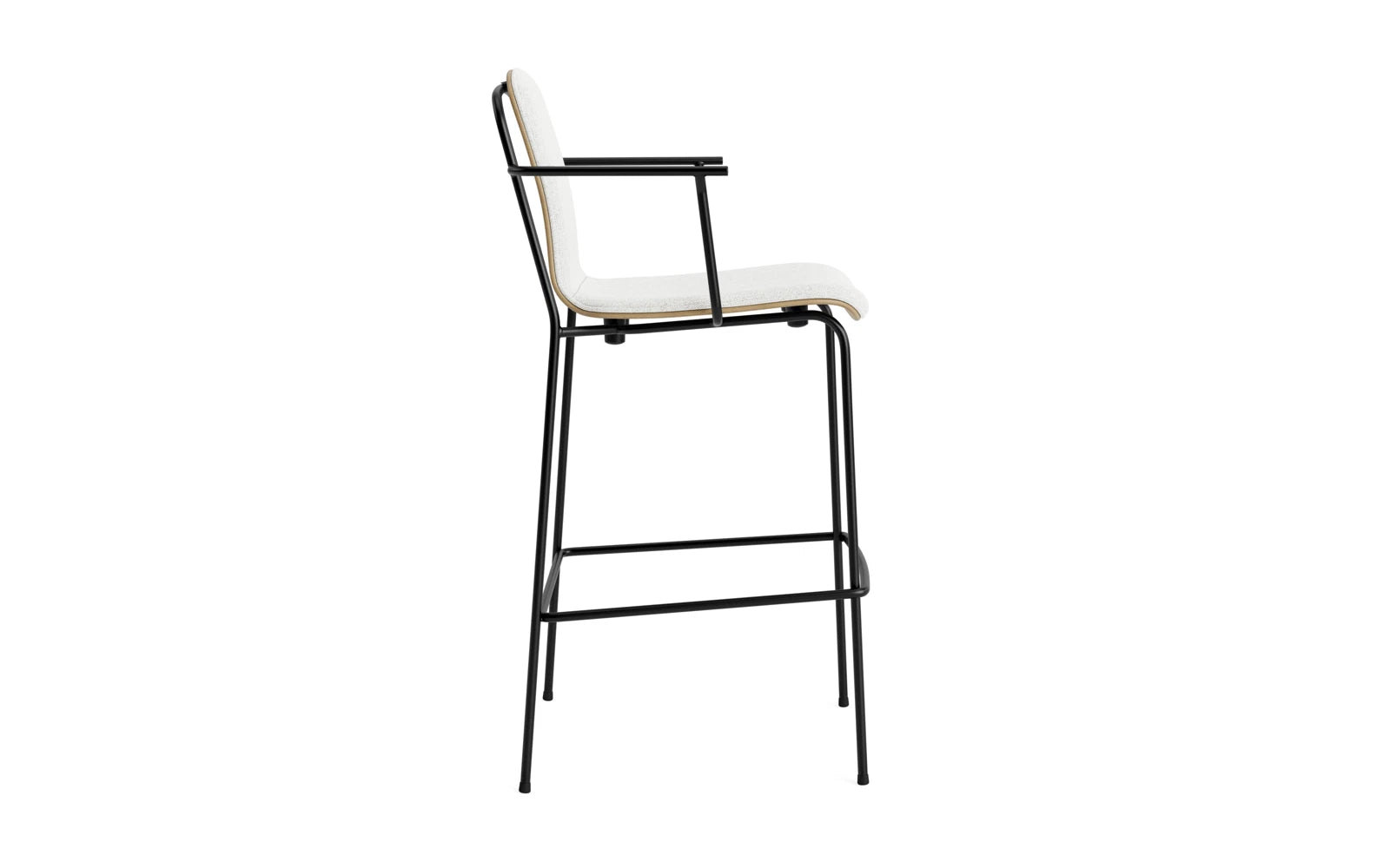 Studio Barstuhl mit Armlehne 75 cm frontpolster schwarzes Stahl/ Eiche/ Hallingdal in Hallingdal 110 präsentiert im Onlineshop von KAQTU Design AG. Barstuhl ist von Normann Copenhagen