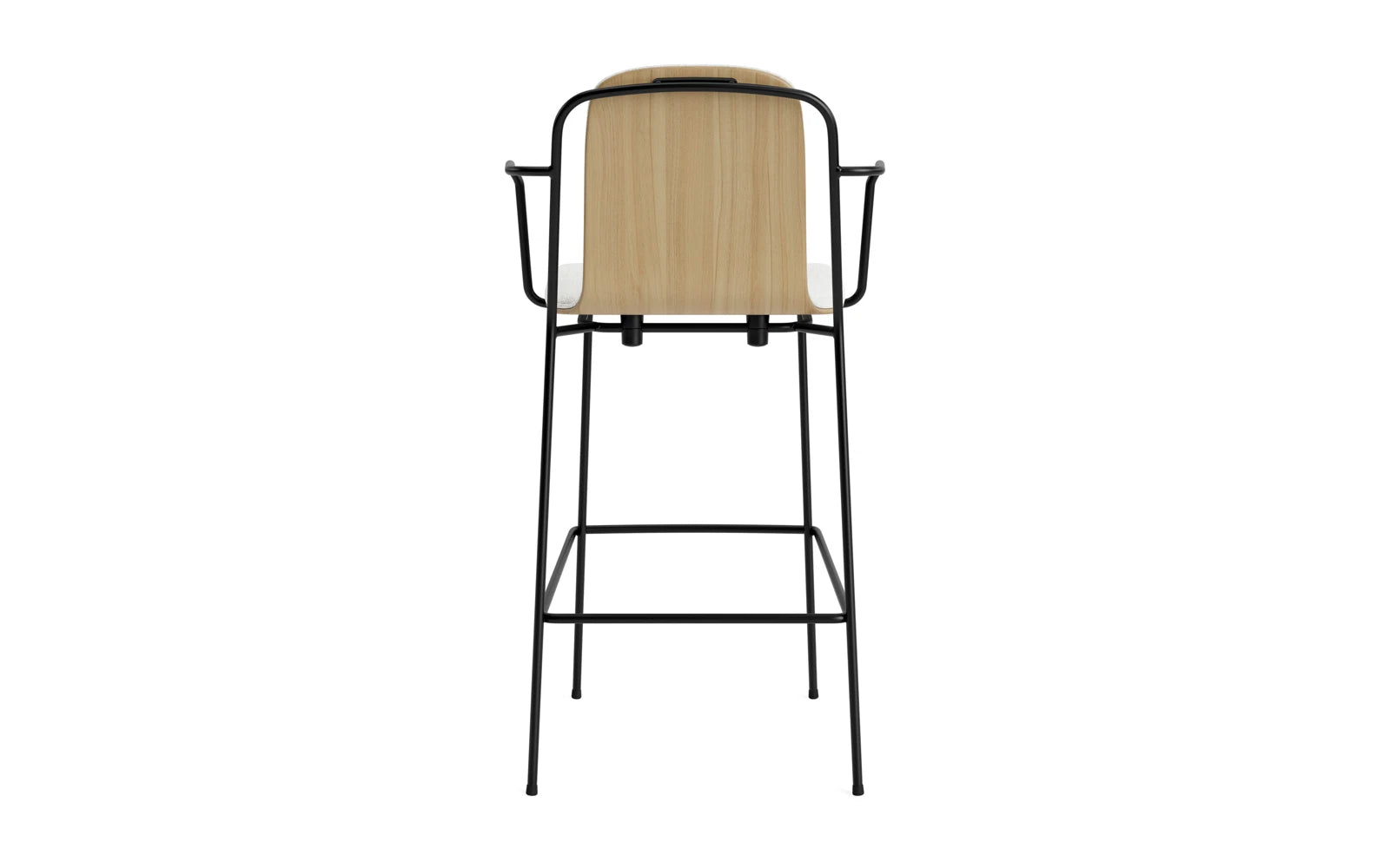 Studio Barstuhl mit Armlehne 75 cm frontpolster schwarzes Stahl/ Eiche/ Hallingdal in Hallingdal 110 präsentiert im Onlineshop von KAQTU Design AG. Barstuhl ist von Normann Copenhagen