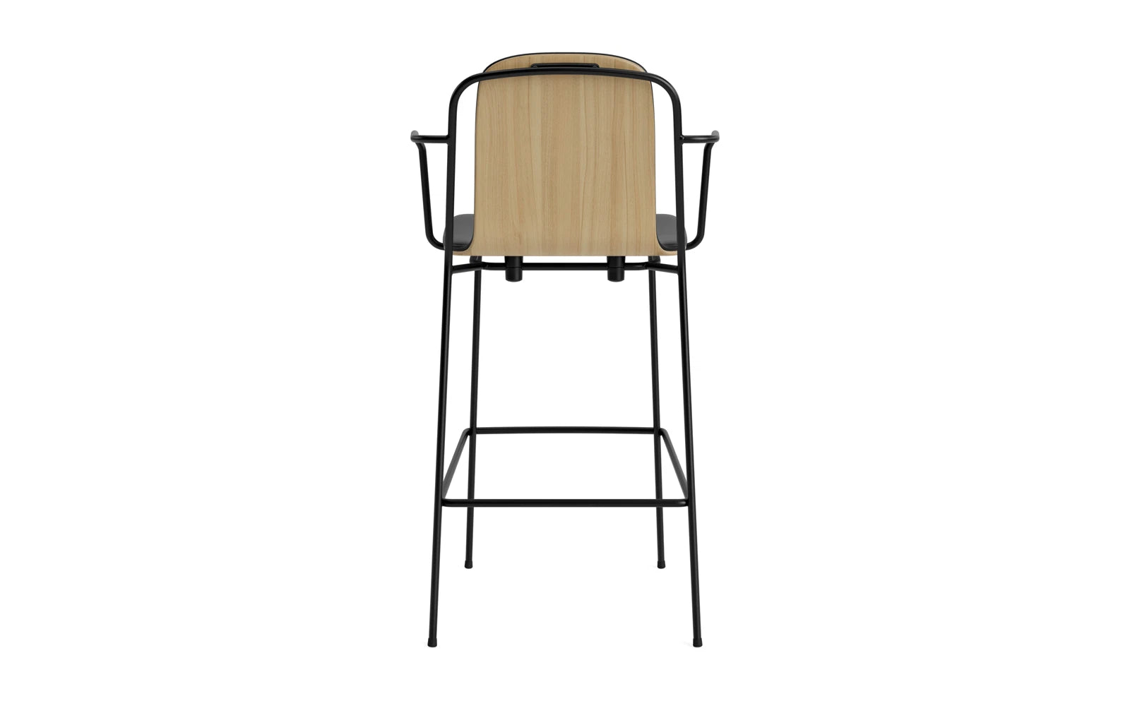 Studio Barstuhl mit Armlehne 75 cm frontpolster schwarzes Stahl/ Eiche/ Ultra in Ultra 41599 präsentiert im Onlineshop von KAQTU Design AG. Barstuhl ist von Normann Copenhagen