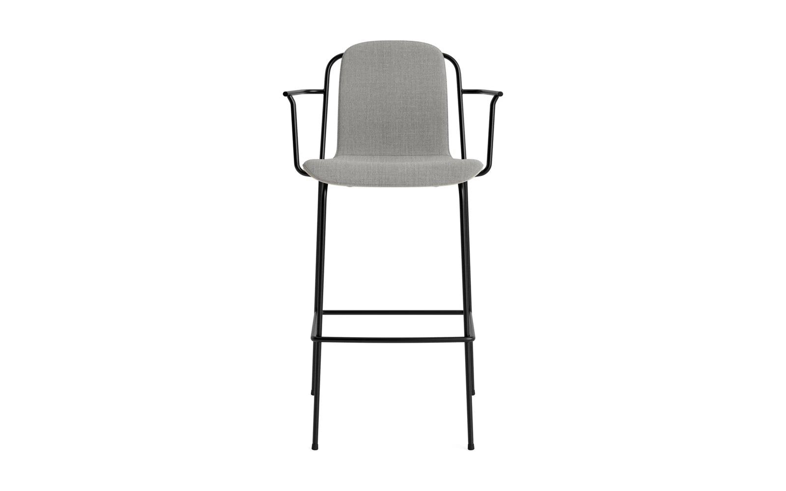 Studio Barstuhl mit Armlehne 75 cm frontpolster schwarzes Stahl/ Hellgrau/ Remix in Remix 133 präsentiert im Onlineshop von KAQTU Design AG. Barstuhl ist von Normann Copenhagen