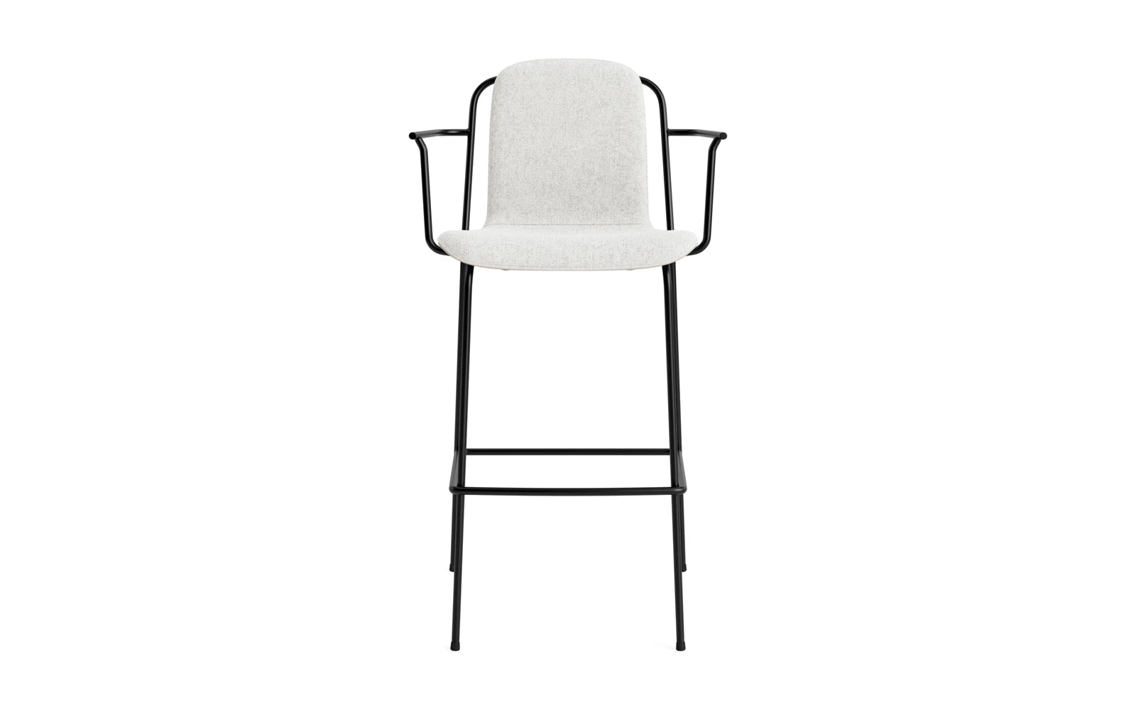 Studio Barstuhl mit Armlehne 75 cm frontpolster schwarzes Stahl/ Hellgrau/ Hallingdal in Hallingdal 110 präsentiert im Onlineshop von KAQTU Design AG. Barstuhl ist von Normann Copenhagen