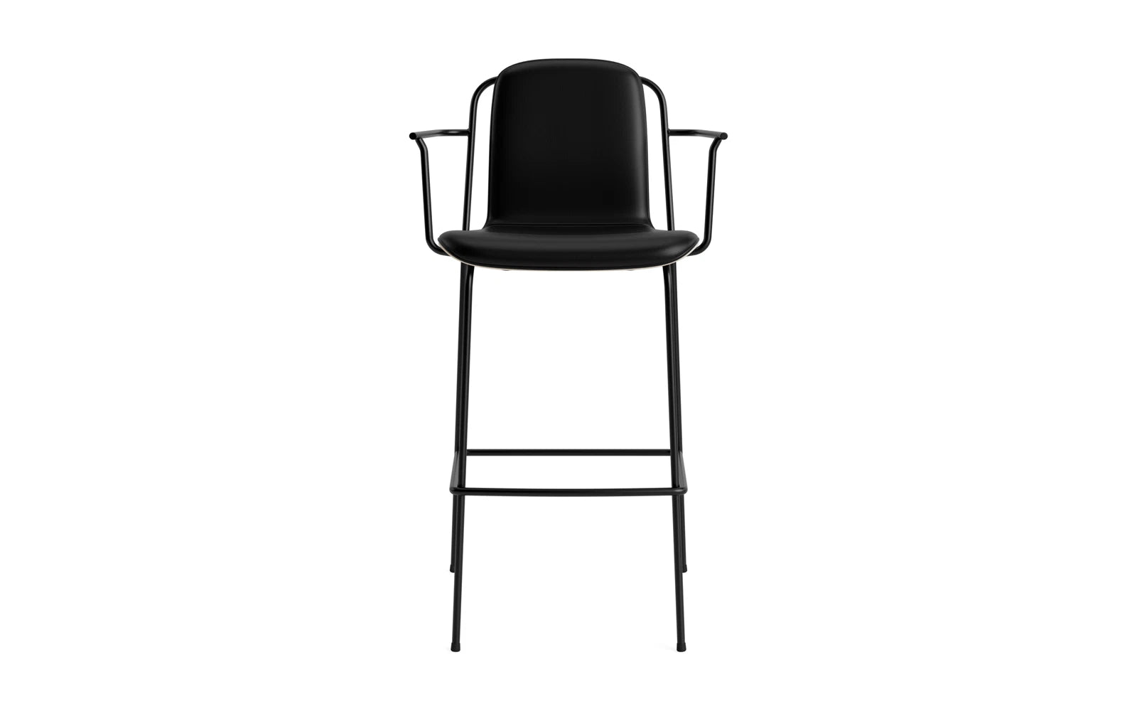 Studio Barstuhl mit Armlehne 75 cm frontpolster schwarzes Stahl/ Hellgrau/ Ultra in Ultra 41599 präsentiert im Onlineshop von KAQTU Design AG. Barstuhl ist von Normann Copenhagen