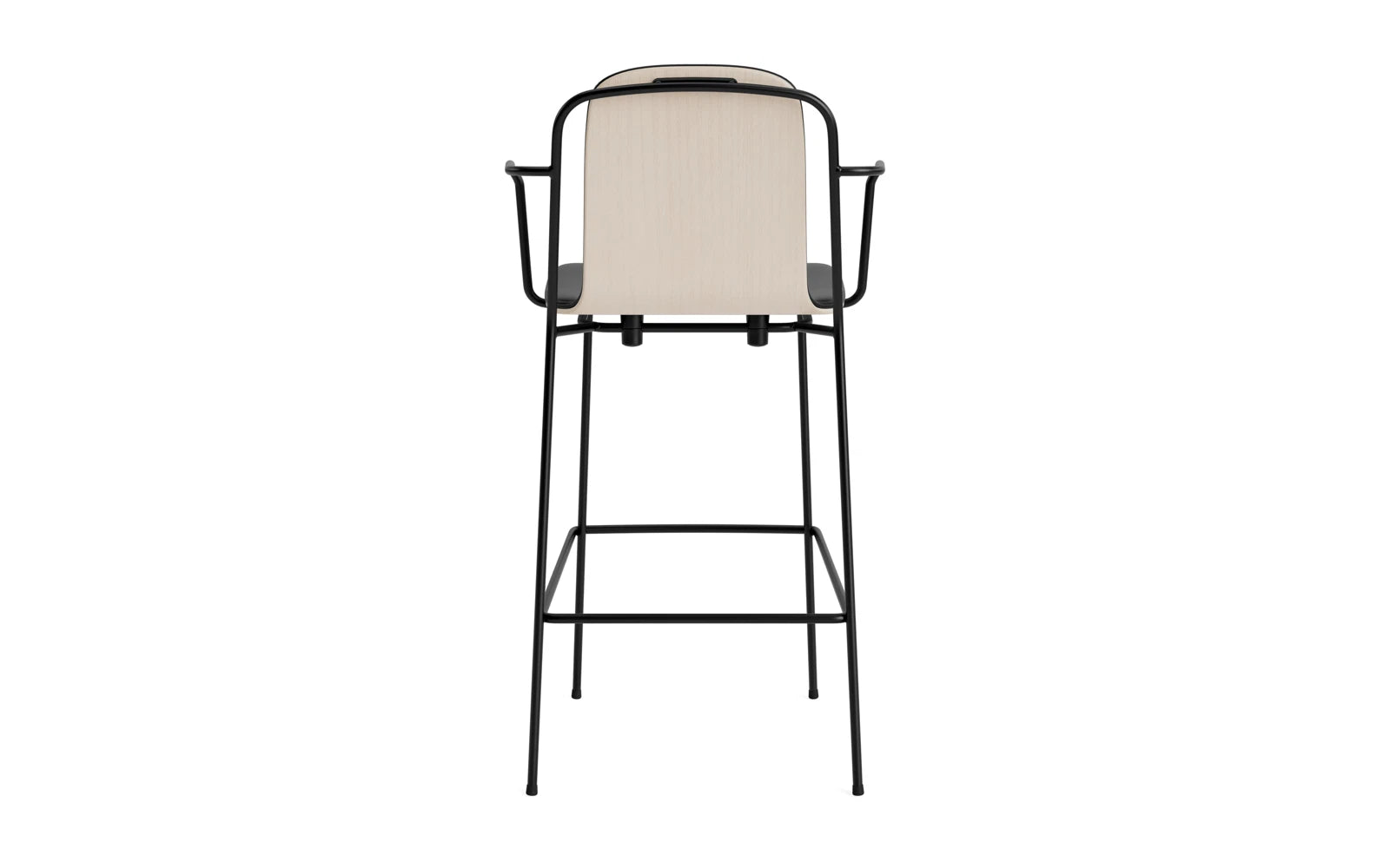 Studio Barstuhl mit Armlehne 75 cm frontpolster schwarzes Stahl/ Hellgrau/ Ultra in Ultra 41599 präsentiert im Onlineshop von KAQTU Design AG. Barstuhl ist von Normann Copenhagen