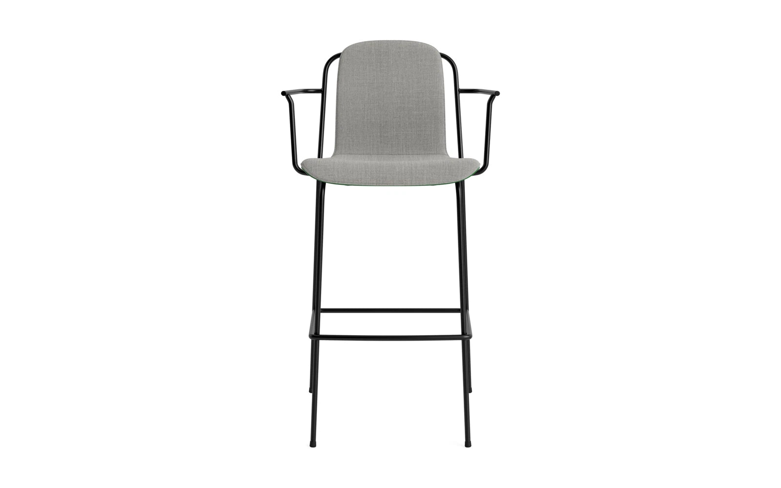 Studio Barstuhl 75 cm frontpolster schwarzes Stahl/ Grün/ Remix in Remix 133 präsentiert im Onlineshop von KAQTU Design AG. Barstuhl ist von Normann Copenhagen