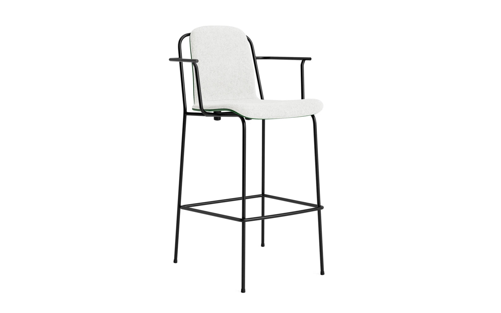 Studio Barstuhl 75 cm frontpolster schwarzes Stahl/ Grün/ Hallingdal in Hallingdal 110 präsentiert im Onlineshop von KAQTU Design AG. Barstuhl ist von Normann Copenhagen