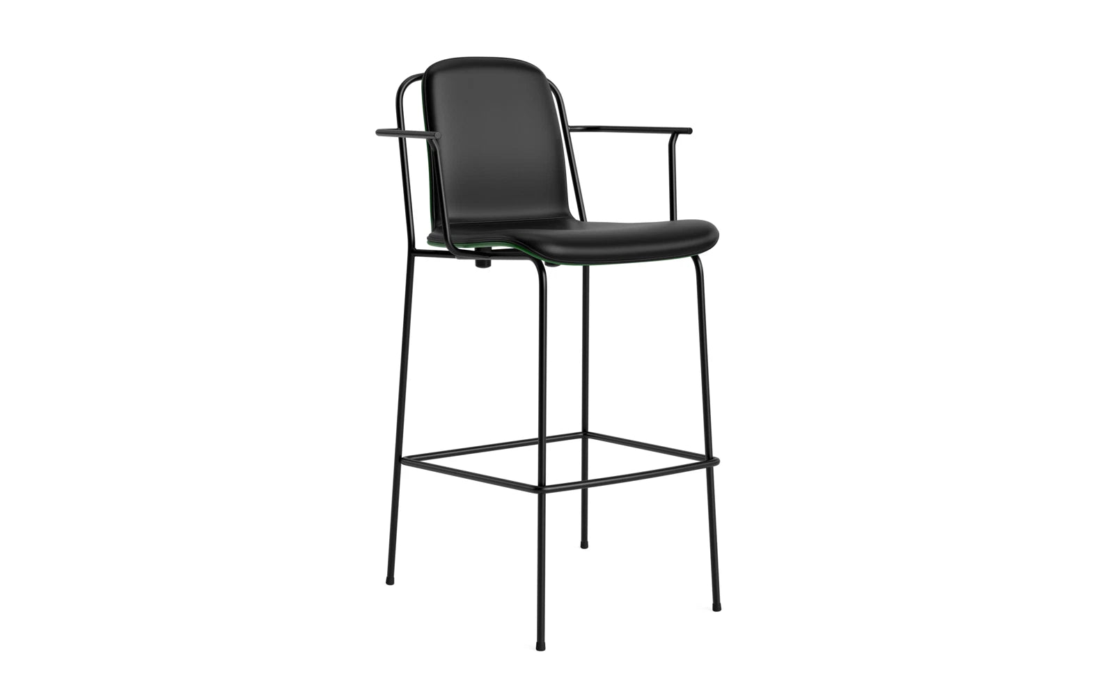 Studio Barstuhl 75 cm frontpolster schwarzes Stahl/ Grün/ Ultra in Ultra 41599 präsentiert im Onlineshop von KAQTU Design AG. Barstuhl ist von Normann Copenhagen