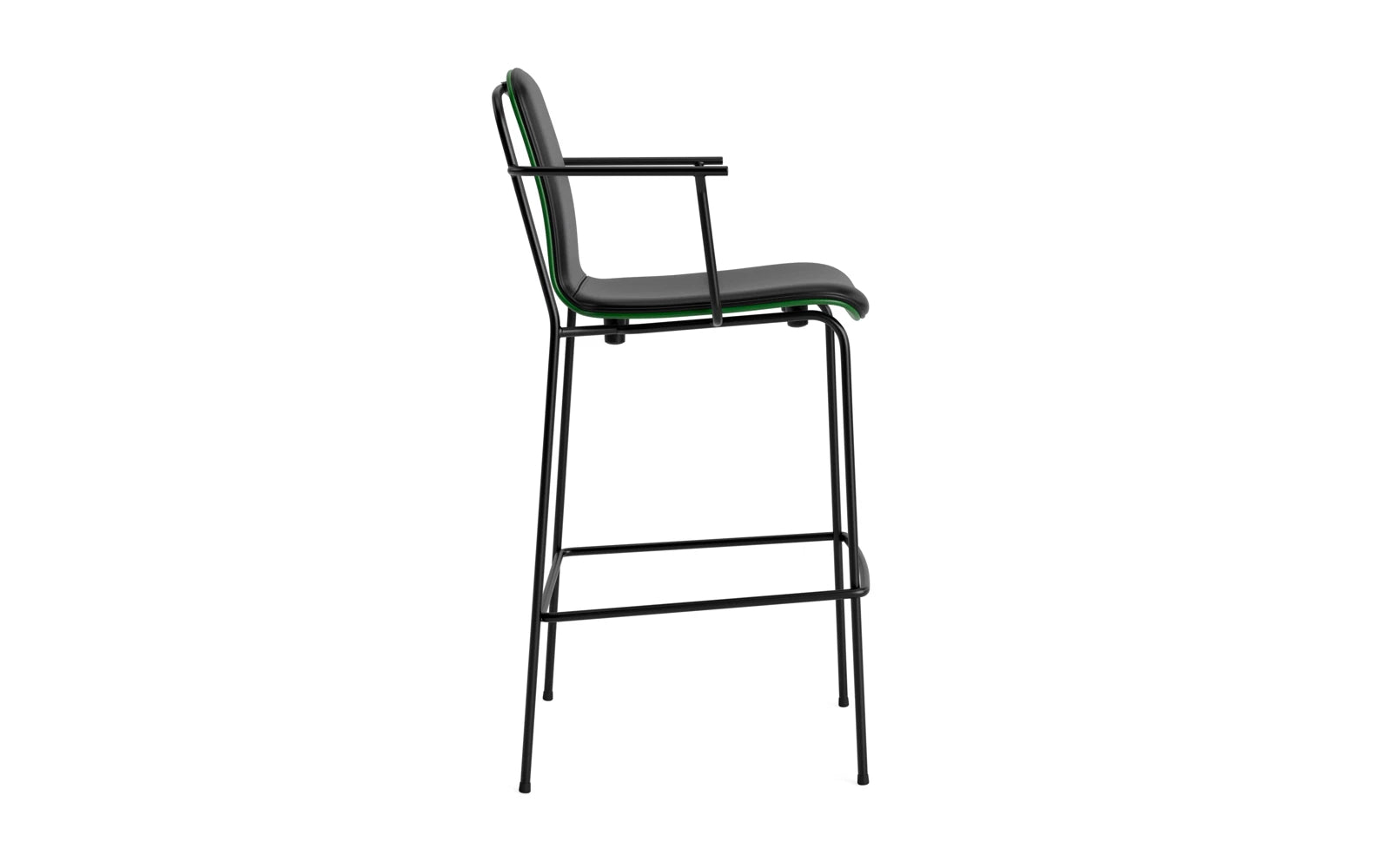 Studio Barstuhl 75 cm frontpolster schwarzes Stahl/ Grün/ Ultra in Ultra 41599 präsentiert im Onlineshop von KAQTU Design AG. Barstuhl ist von Normann Copenhagen