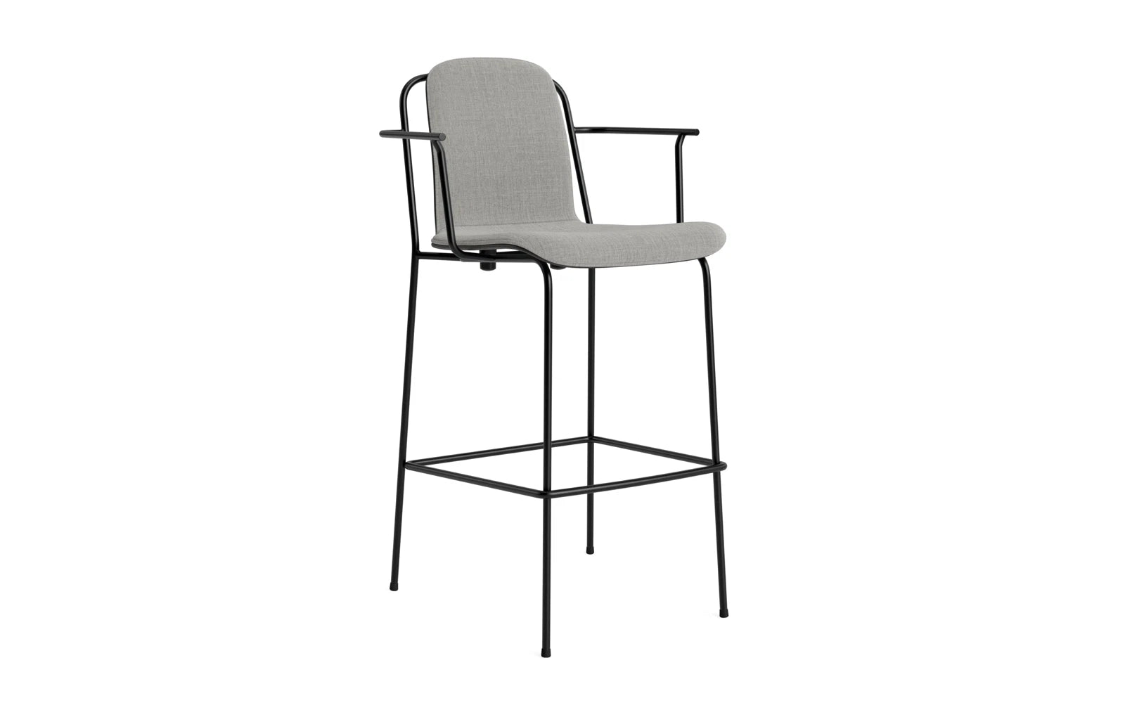 Studio Barstuhl 75 cm frontpolster schwarzes Stahl/ schwarz/ Remix in Remix 133 präsentiert im Onlineshop von KAQTU Design AG. Barstuhl ist von Normann Copenhagen