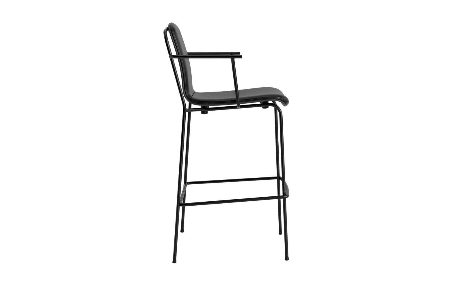 Studio Barstuhl 75 cm frontpolster schwarzes Stahl/ schwarz/ Ultra in Ultra 41599 präsentiert im Onlineshop von KAQTU Design AG. Barstuhl ist von Normann Copenhagen
