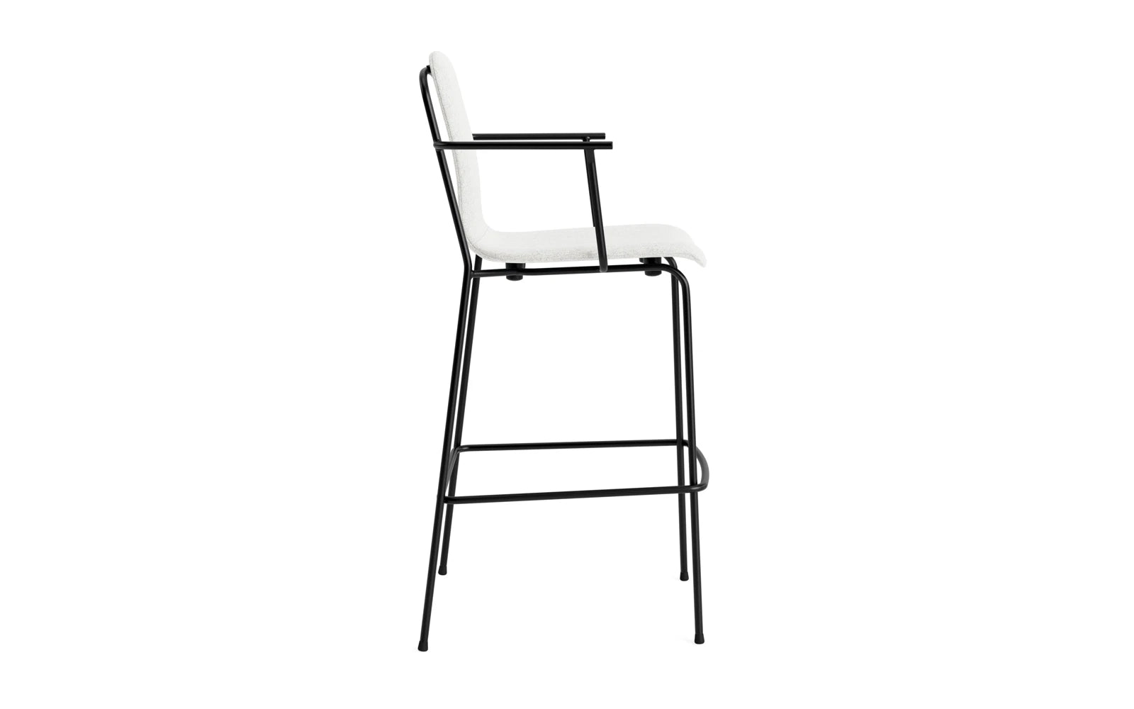 Studio Barstuhl mit Armlehne 75 cm gepolstert schwarzes Stahl/ Hallingdal in Hallingdal 110 präsentiert im Onlineshop von KAQTU Design AG. Barstuhl ist von Normann Copenhagen