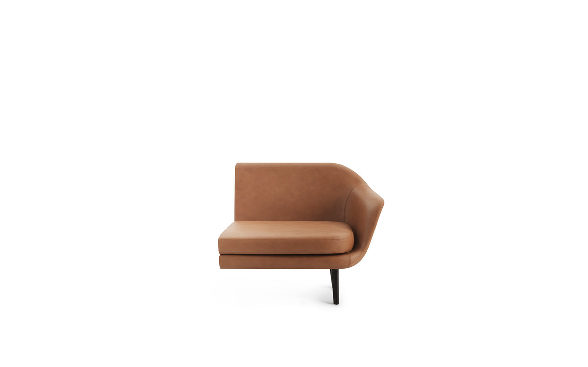 Sum modulares Sofa 120 rechte Armlehne, schwarzes Aluminium, Ultra Leder in Ultra 41574 präsentiert im Onlineshop von KAQTU Design AG. Modulares Sofa ist von Normann Copenhagen