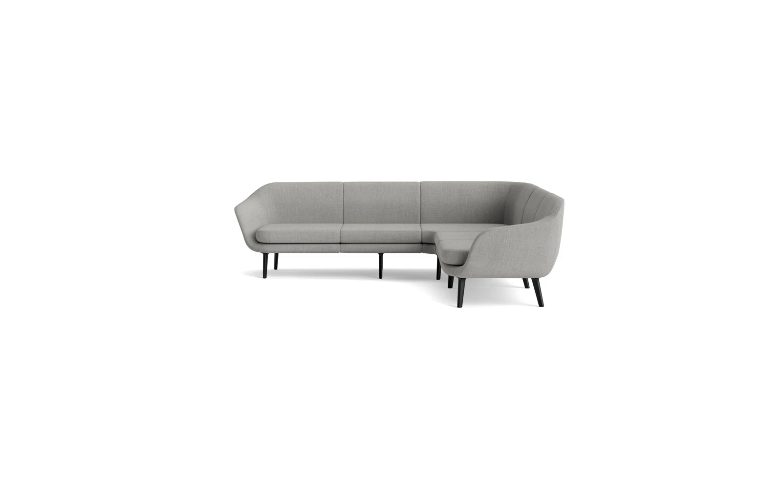 Sum modulares Sofa 4-Sitzer Ecke, schwarzes Aluminium Main Line Flax in Remix 133 präsentiert im Onlineshop von KAQTU Design AG. 4er Sofa ist von Normann Copenhagen