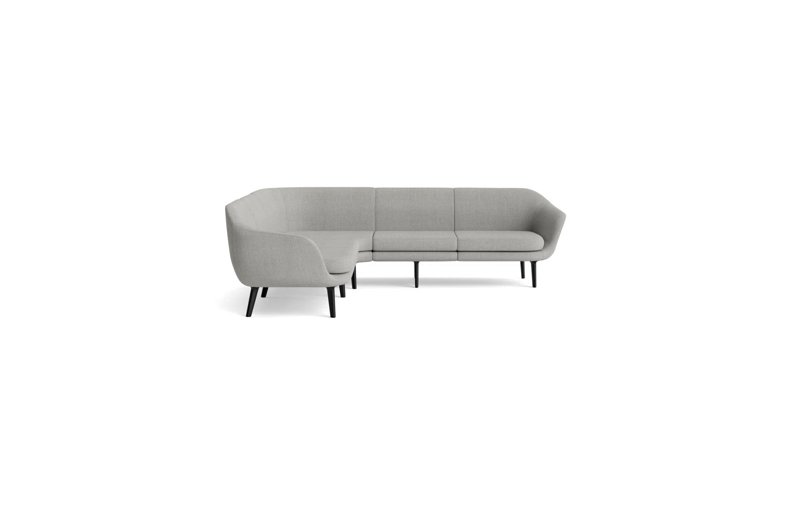 Sum modulares Sofa 4-Sitzer Ecke, schwarzes Aluminium Main Line Flax in Remix 133 präsentiert im Onlineshop von KAQTU Design AG. 4er Sofa ist von Normann Copenhagen