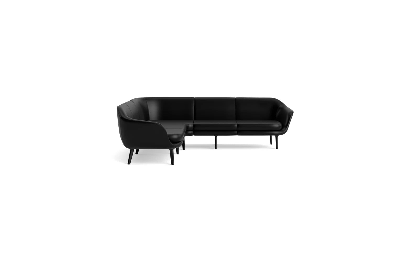 Sum modulares Sofa 4-Sitzer Ecke, schwarzes Aluminium in Ultra 41599 präsentiert im Onlineshop von KAQTU Design AG. 4er Sofa ist von Normann Copenhagen