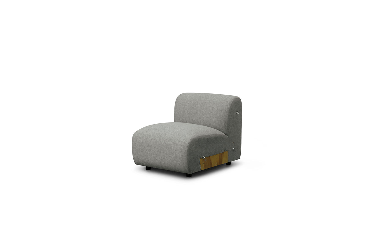 Modulares Sofa Swell von Normann Copenhagen, Modul 110 Mitte, Stoffbezug Hallingdal 0110, Beine aus lackiertem Eschenholz.