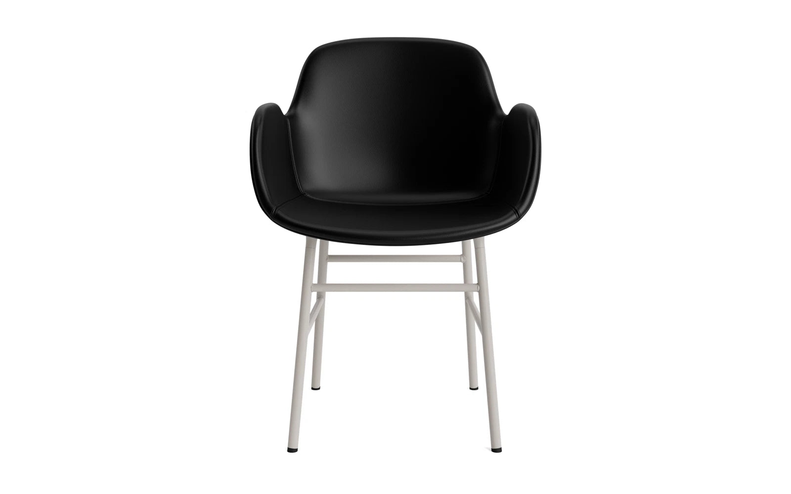 Form Lehnstuhl gepolstert Warmes Grau Stahl Ultra Leder in Ultra 41599 präsentiert im Onlineshop von KAQTU Design AG. Stuhl mit Armlehne ist von Normann Copenhagen