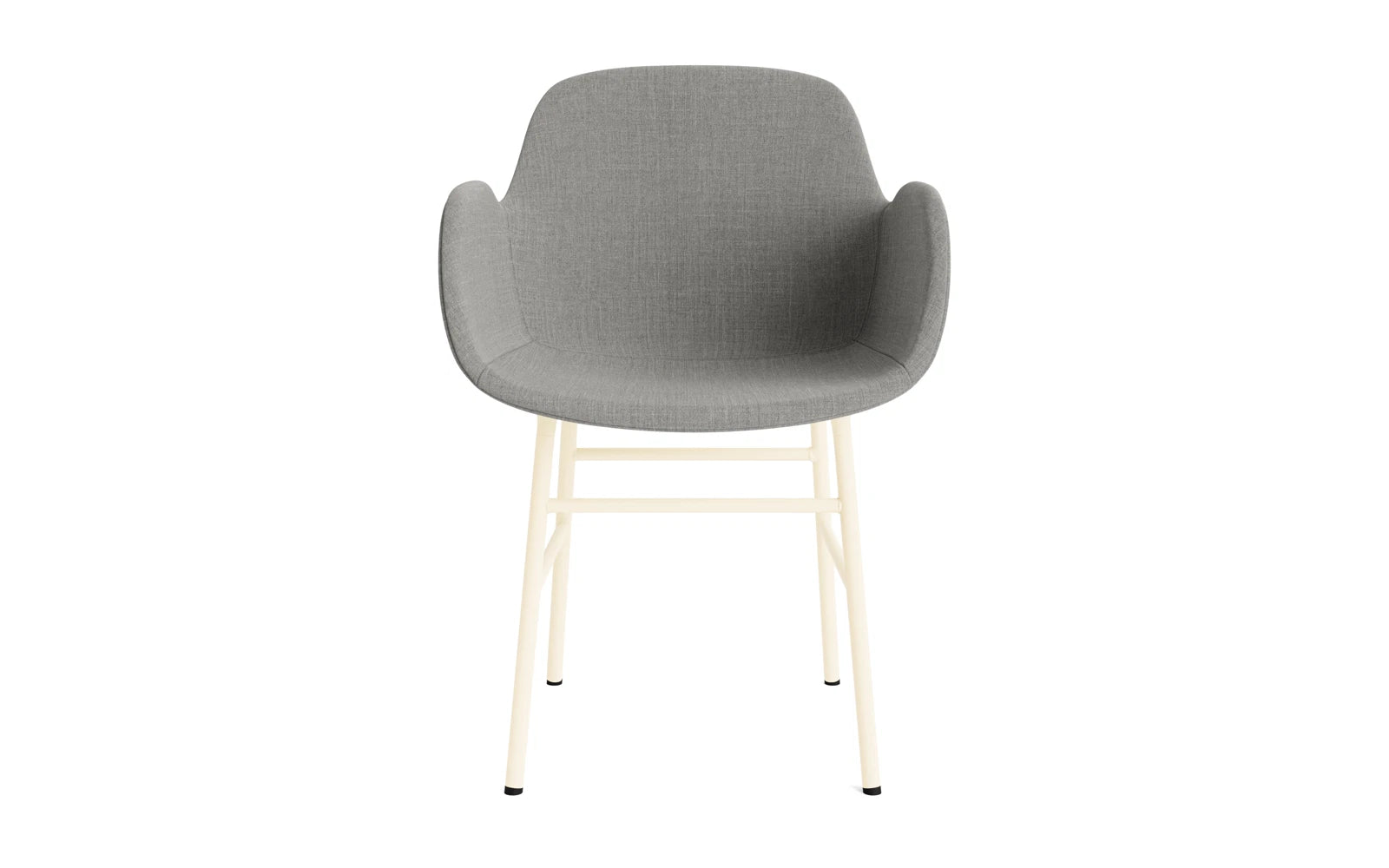 Form Lehnstuhl gepolstert Creme Stahl Remix in Remix 133 präsentiert im Onlineshop von KAQTU Design AG. Stuhl mit Armlehne ist von Normann Copenhagen