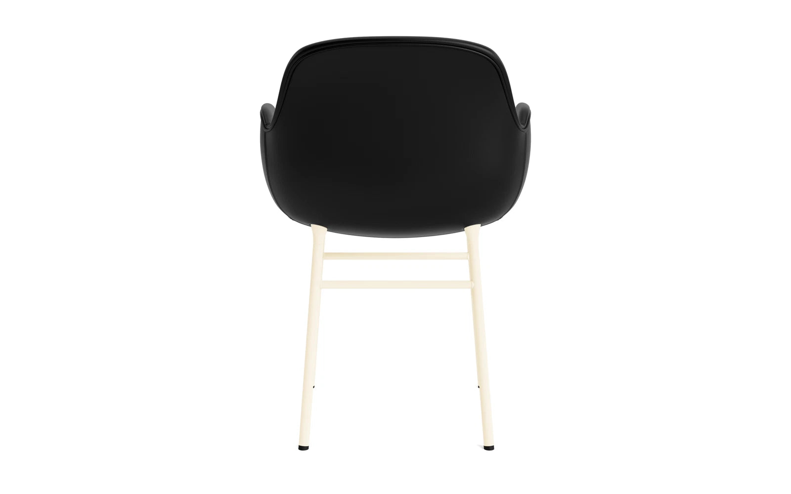 Form Lehnstuhl gepolstert Creme Stahl Ultra Leder in Ultra 41599 präsentiert im Onlineshop von KAQTU Design AG. Stuhl mit Armlehne ist von Normann Copenhagen