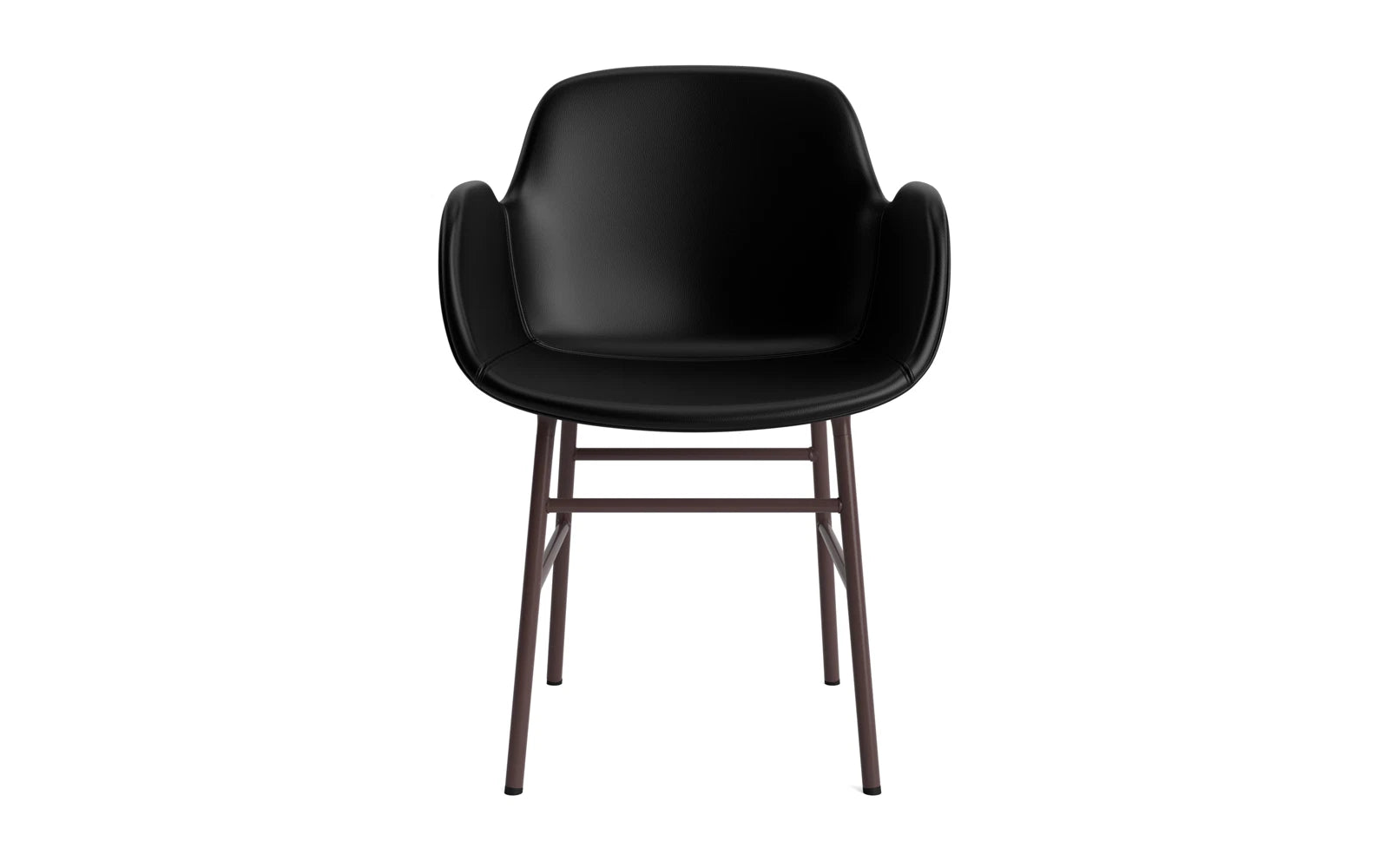 Form Lehnstuhl gepolstert Braun Stahl Ultra Leder in Ultra 41599 präsentiert im Onlineshop von KAQTU Design AG. Stuhl mit Armlehne ist von Normann Copenhagen