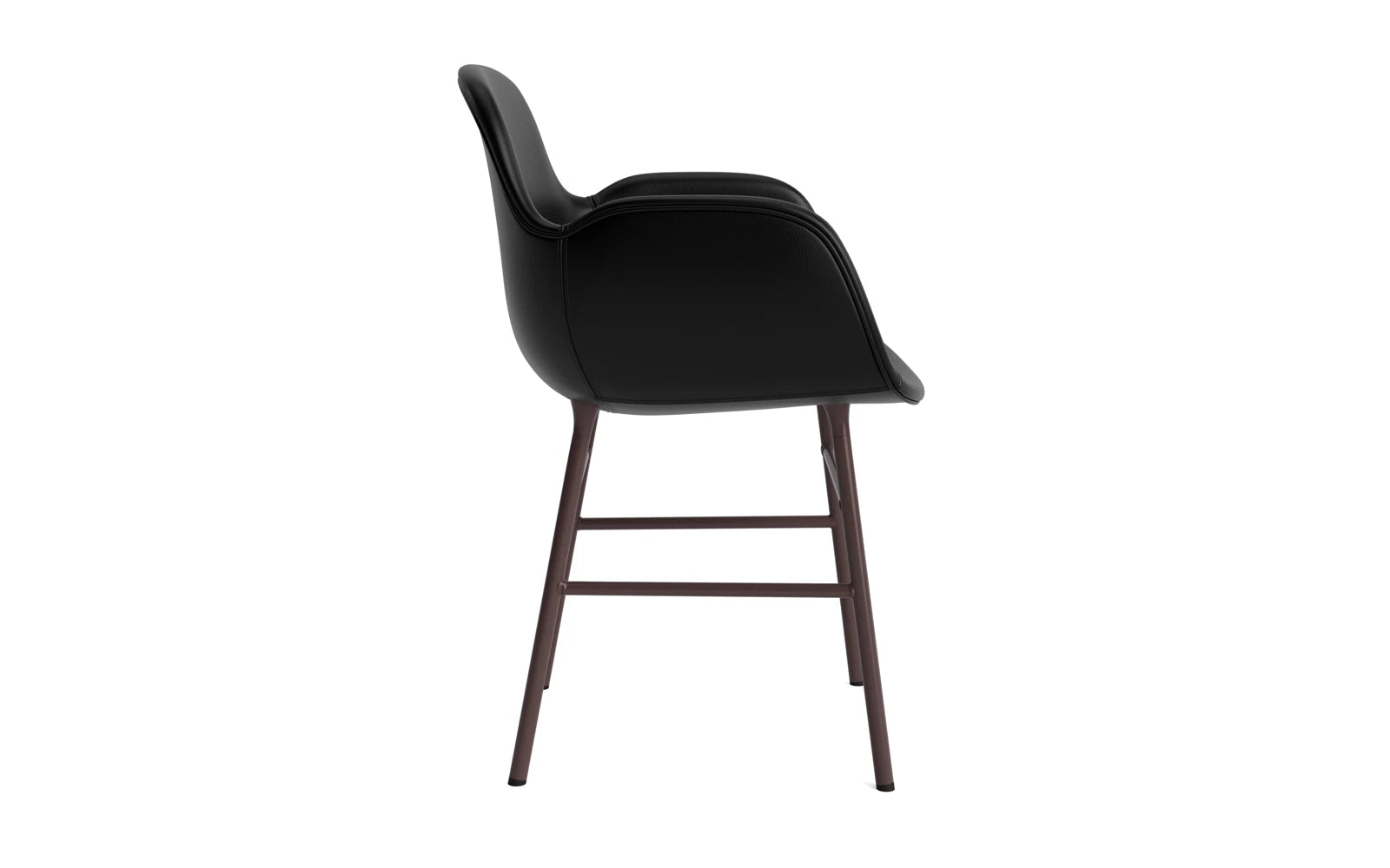 Form Lehnstuhl gepolstert Braun Stahl Ultra Leder in Ultra 41599 präsentiert im Onlineshop von KAQTU Design AG. Stuhl mit Armlehne ist von Normann Copenhagen