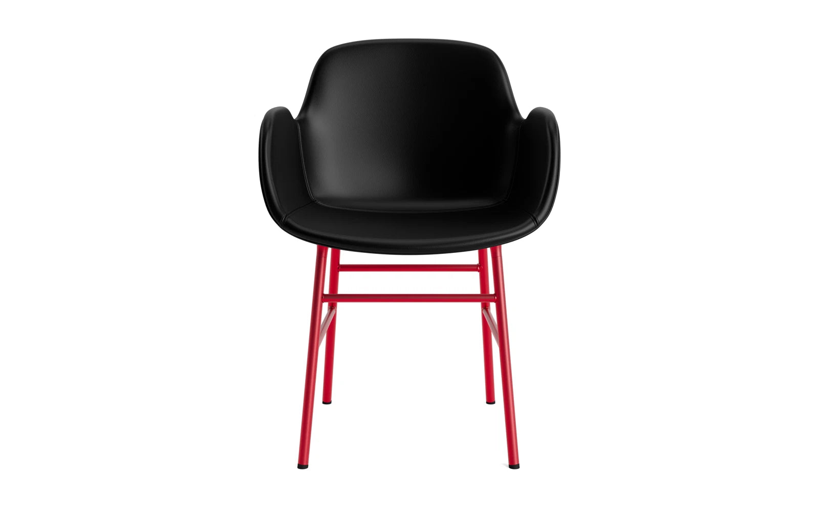 Form Lehnstuhl gepolstert Leuchtendes Rot Stahl Ultra Leder in Ultra 41599 präsentiert im Onlineshop von KAQTU Design AG. Stuhl mit Armlehne ist von Normann Copenhagen