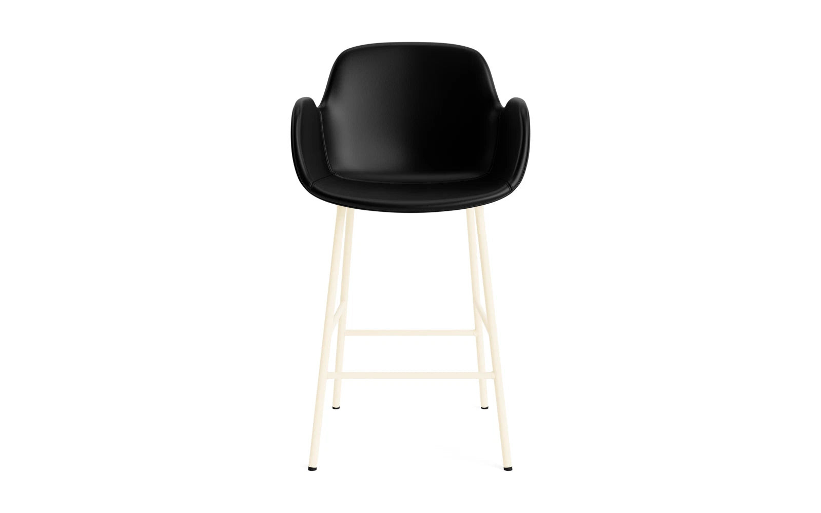 Form Barstuhl mit Armlehne 65 cm gepolstert Creme Stahl/Ultra leder in Ultra 41599 präsentiert im Onlineshop von KAQTU Design AG. Barstuhl ist von Normann Copenhagen