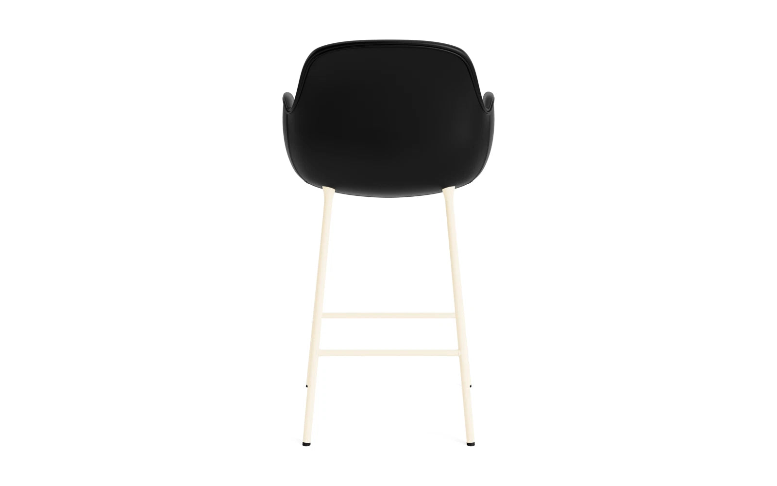 Form Barstuhl mit Armlehne 65 cm gepolstert Creme Stahl/Ultra leder in Ultra 41599 präsentiert im Onlineshop von KAQTU Design AG. Barstuhl ist von Normann Copenhagen