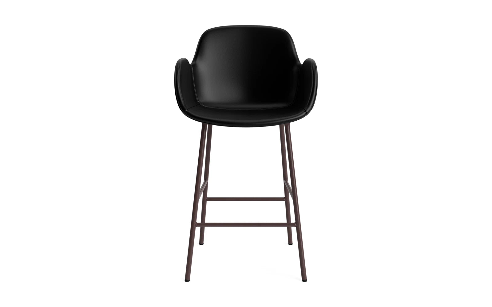 Form Barstuhl mit Armlehne 65 cm gepolstert Braun Stahl/Ultra leder in Ultra 41599 präsentiert im Onlineshop von KAQTU Design AG. Barstuhl ist von Normann Copenhagen