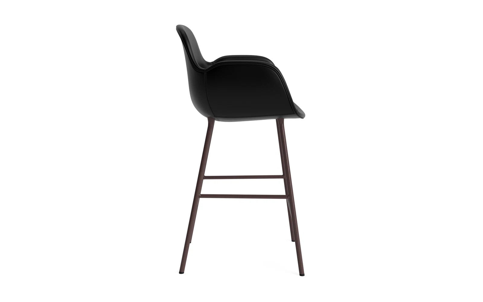 Form Barstuhl mit Armlehne 65 cm gepolstert Braun Stahl/Ultra leder in Ultra 41599 präsentiert im Onlineshop von KAQTU Design AG. Barstuhl ist von Normann Copenhagen