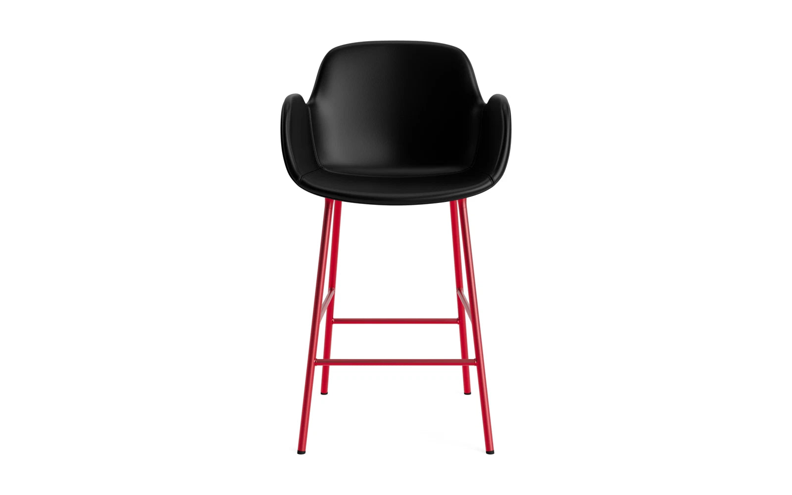 Form Barstuhl mit Armlehne 65 cm gepolstert Leuchtendes rot Stahl/Ultra leder in Ultra 41599 präsentiert im Onlineshop von KAQTU Design AG. Barstuhl ist von Normann Copenhagen