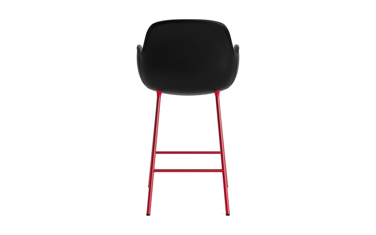 Form Barstuhl mit Armlehne 65 cm gepolstert Leuchtendes rot Stahl/Ultra leder in Ultra 41599 präsentiert im Onlineshop von KAQTU Design AG. Barstuhl ist von Normann Copenhagen