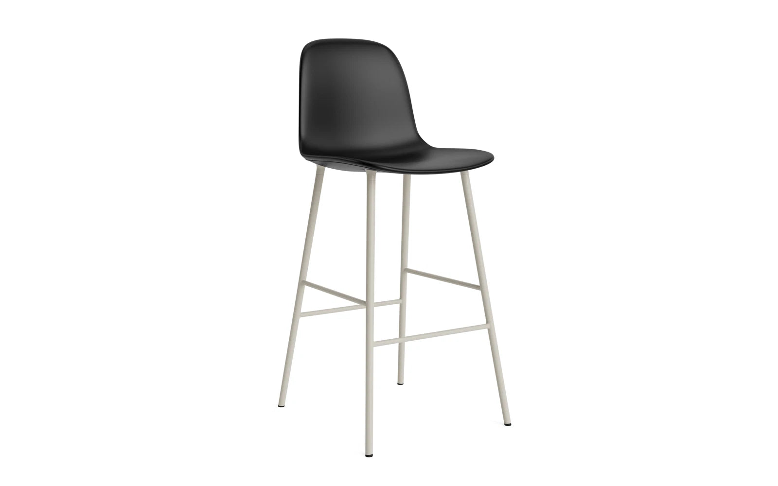 Form Barstuhl 75 cm gepolstert Hellgrau stahl/Ultra leder in Ultra 41599 präsentiert im Onlineshop von KAQTU Design AG. Barstuhl ist von Normann Copenhagen
