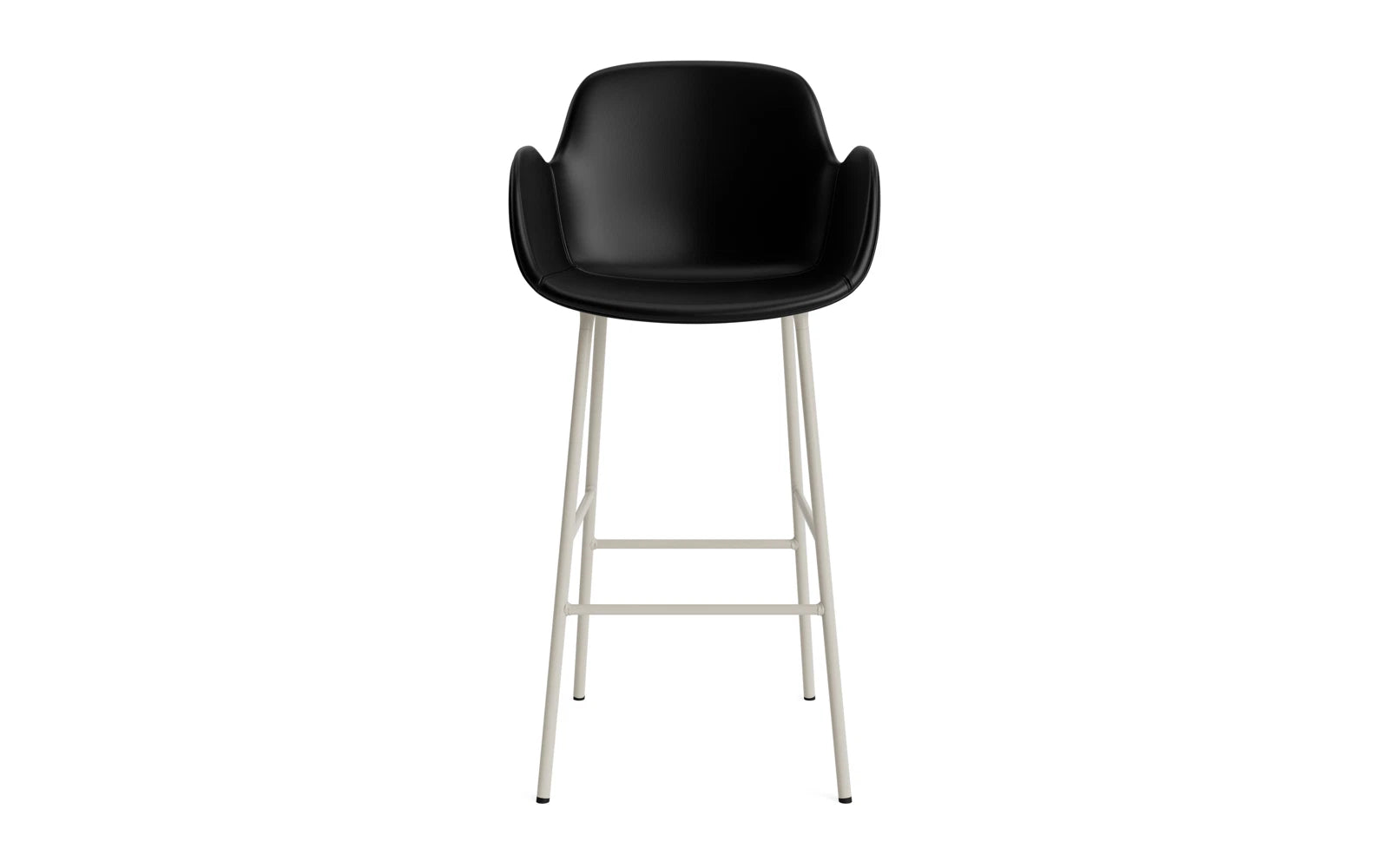 Form Barstuhl mit Armlehne 75 cm gepolstert Hellgrau Stahl/Ultra leder in Ultra 41599 präsentiert im Onlineshop von KAQTU Design AG. Barstuhl ist von Normann Copenhagen