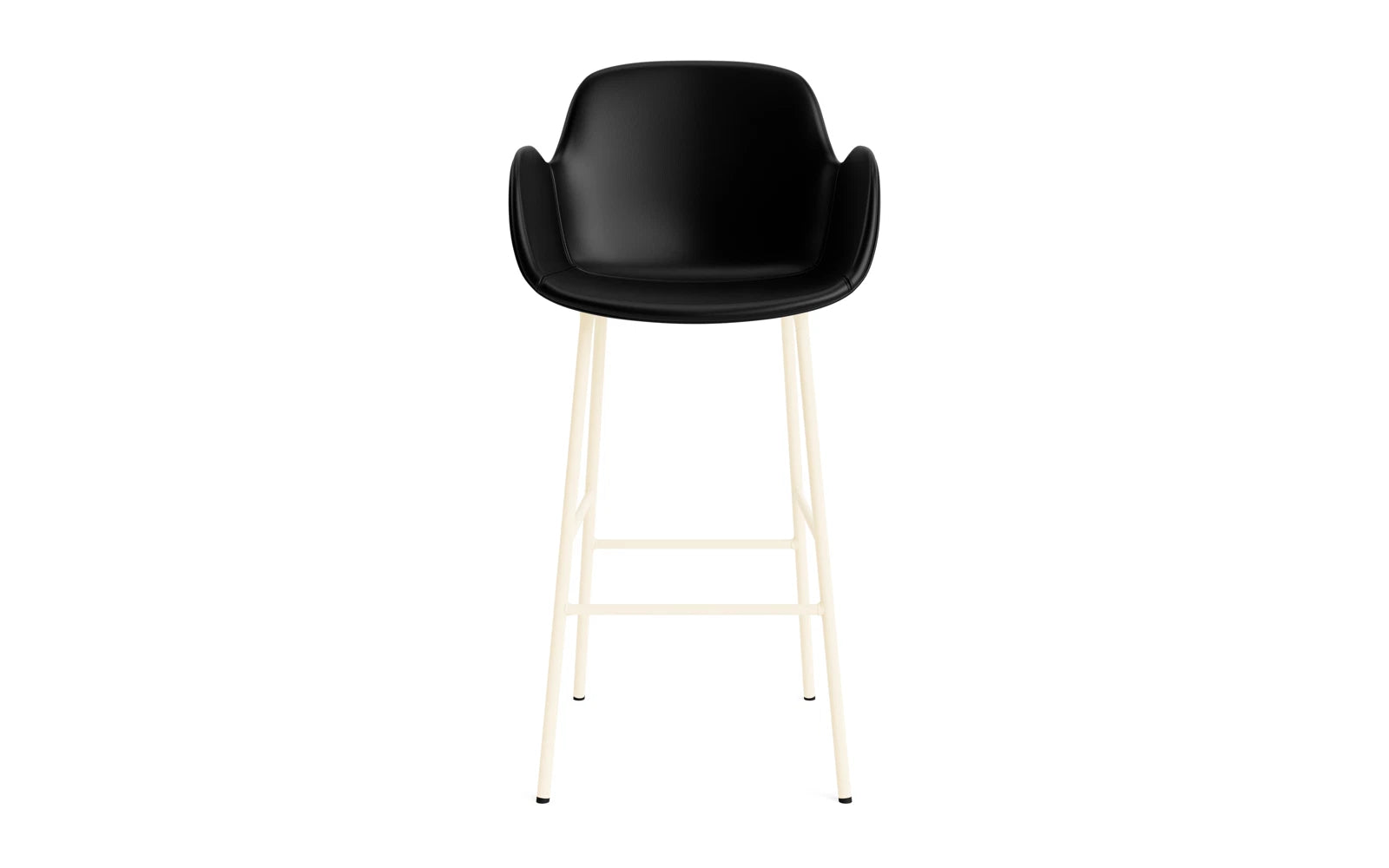 Form Barstuhl mit Armlehne 75 cm gepolstert Creme Stahl/Ultra leder in Ultra 41599 präsentiert im Onlineshop von KAQTU Design AG. Barstuhl ist von Normann Copenhagen