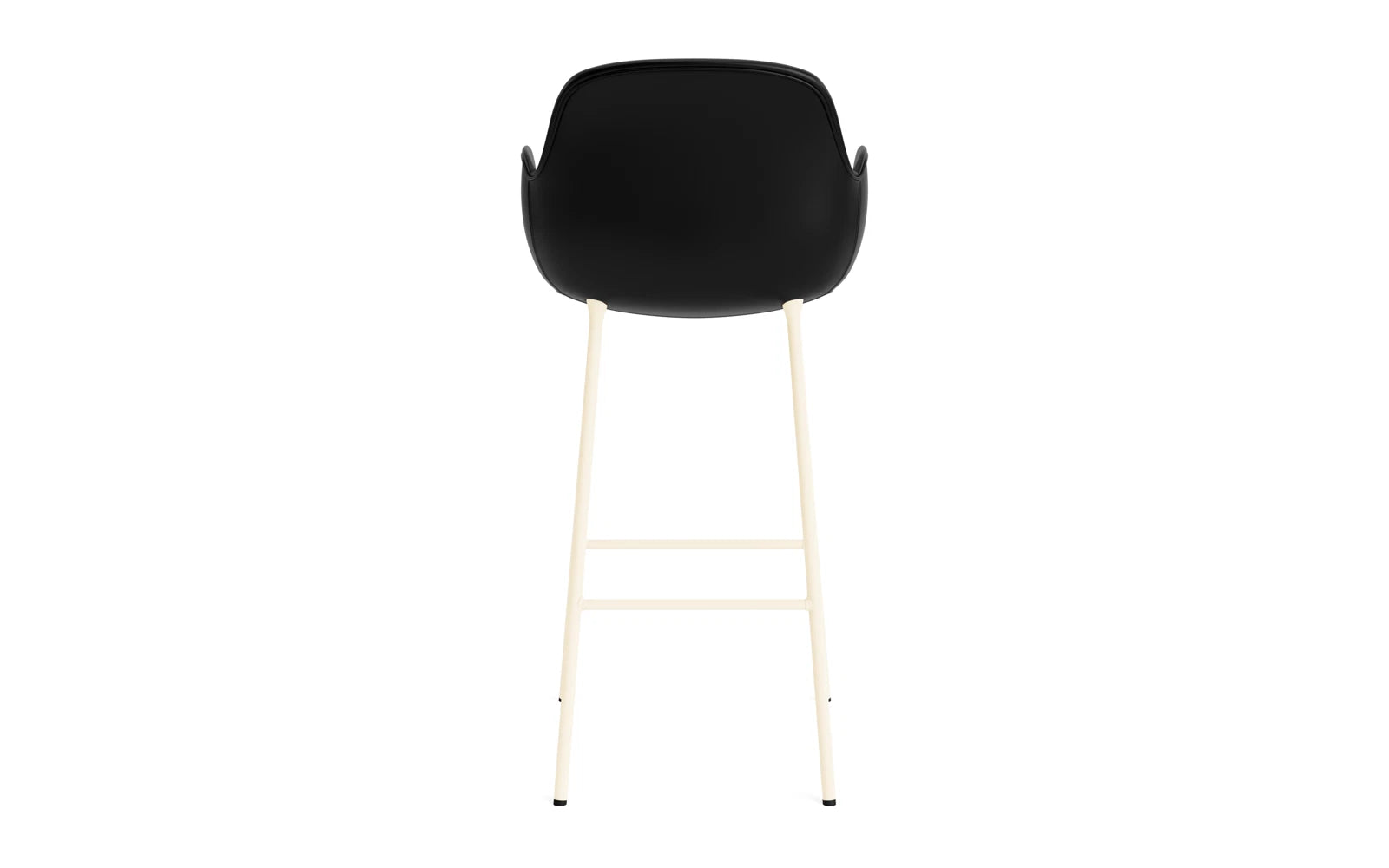 Form Barstuhl mit Armlehne 75 cm gepolstert Creme Stahl/Ultra leder in Ultra 41599 präsentiert im Onlineshop von KAQTU Design AG. Barstuhl ist von Normann Copenhagen