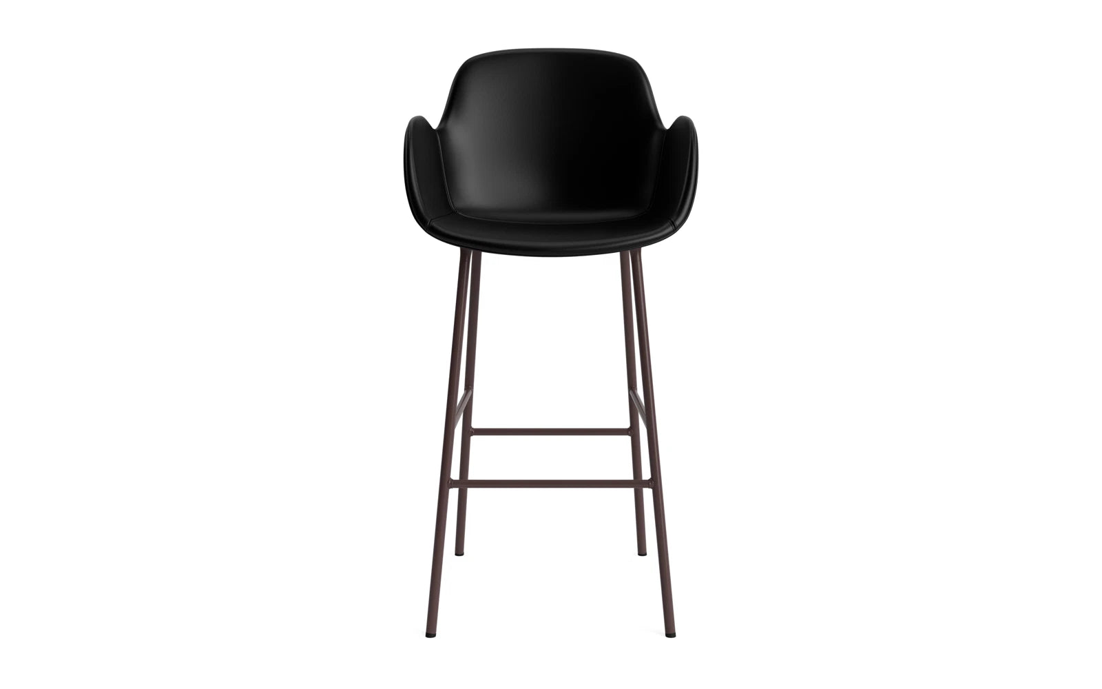 Form Barstuhl mit Armlehne 75 cm gepolstert Braun Stahl/Ultra leder in Ultra 41599 präsentiert im Onlineshop von KAQTU Design AG. Barstuhl ist von Normann Copenhagen
