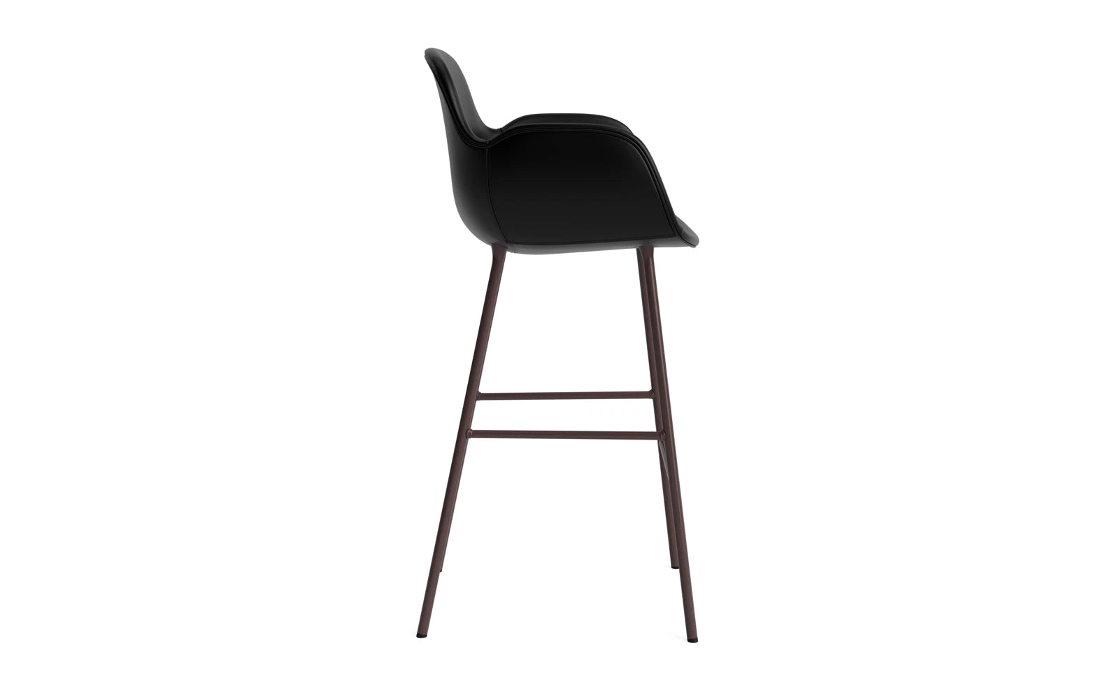 Form Barstuhl mit Armlehne 75 cm gepolstert Braun Stahl/Ultra leder in Ultra 41599 präsentiert im Onlineshop von KAQTU Design AG. Barstuhl ist von Normann Copenhagen