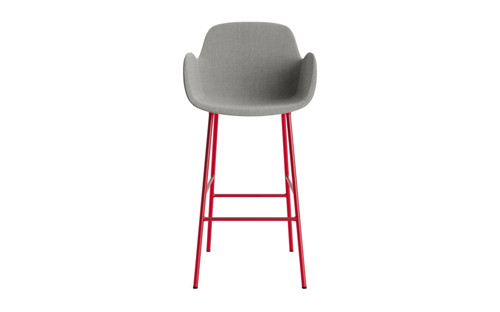 Form Barstuhl mit Armlehne 75 cm gepolstert Leuchtendes Rot Stahl/Remix in Remix 133 präsentiert im Onlineshop von KAQTU Design AG. Barstuhl ist von Normann Copenhagen