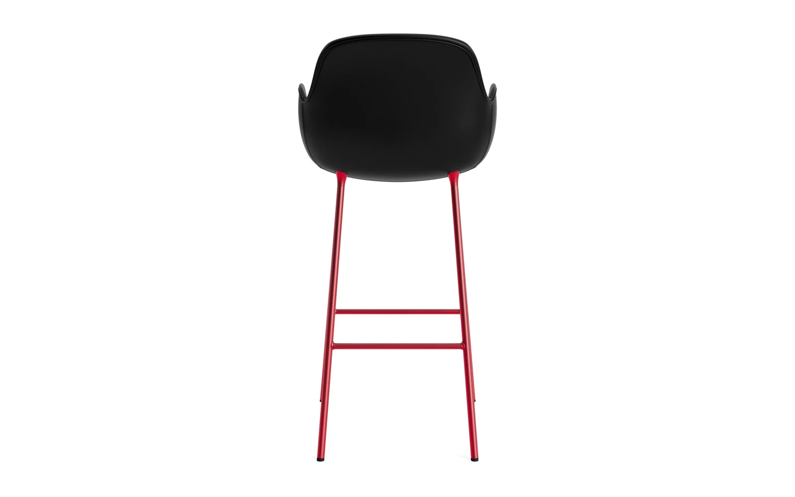 Form Barstuhl mit Armlehne 75 cm gepolstert Leuchtendes rot Stahl/Ultra leder in Ultra 41599 präsentiert im Onlineshop von KAQTU Design AG. Barstuhl ist von Normann Copenhagen