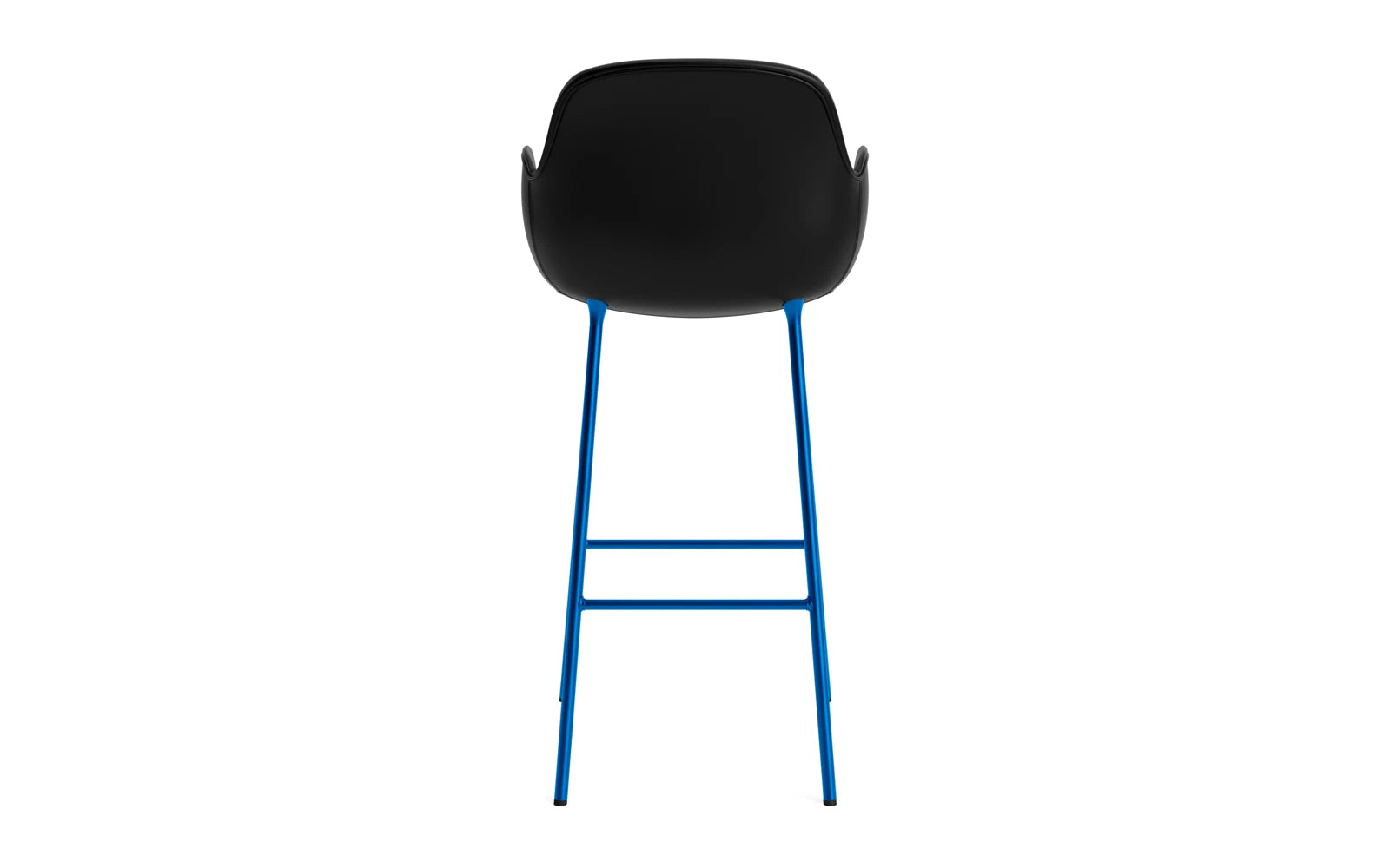 Form Barstuhl mit Armlehne 75 cm gepolstert Leuchtendes blau Stahl/Ultra leder in Ultra 41599 präsentiert im Onlineshop von KAQTU Design AG. Barstuhl ist von Normann Copenhagen