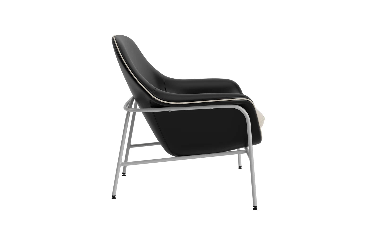 Drape Lounge-Sessel niedrig Grau stahl Ultra in Ultra 41599 präsentiert im Onlineshop von KAQTU Design AG. Sessel ist von Normann Copenhagen